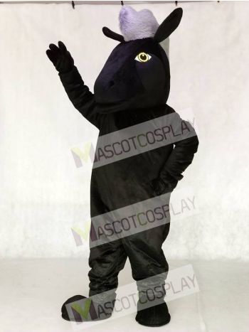 Cute Black Mustang Horse Mascot Costume