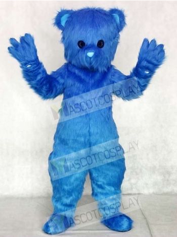 Cute Blue Fluffy Bear Mascot Costumes Animal