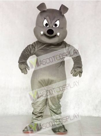Cute Gray Buster Bulldog Mascot Costume