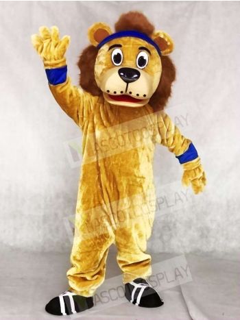Lenny The Lion with Blue Head Band Mascot Costumes Animal