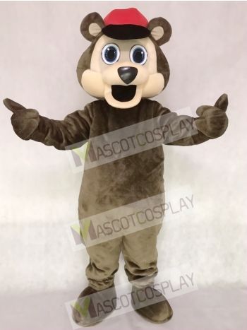 Brown Bear with a Red Hat Mascot Costume Animal 