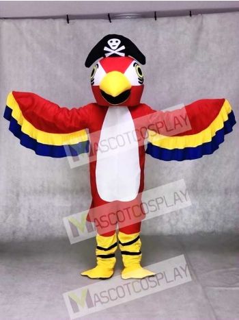 Red Pirate Parrot with Tail Mascot Costumes Bird