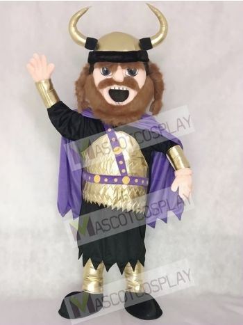 Fierce New Viking Mascot Costume with Purple Cloak