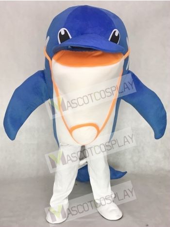 Blue Dolphin Mascot Adult Costume