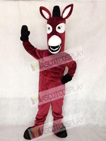 Maroon Mule Mascot Character Costume Fancy Dress Outfit