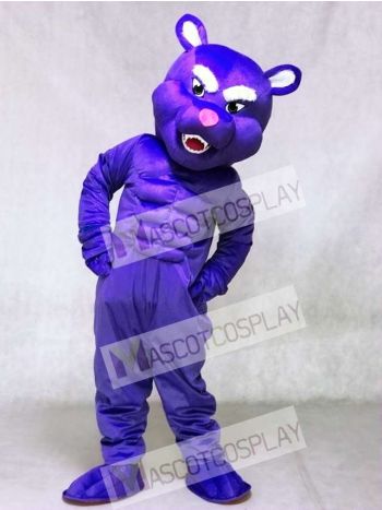 Cute Purple Muscle Panther Mascot Costumes Animal