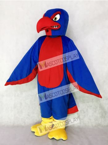 Fierce Royal Blue and Red Falcon Mascot Costume