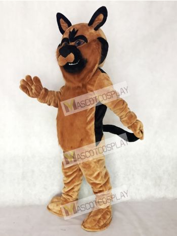Long Hair Brown German Shepard Dog Mascot Costume Animal