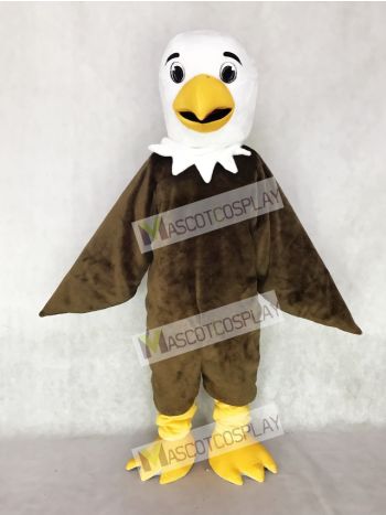 White Head Friendly Brown Eagle Mascot Costume Animal