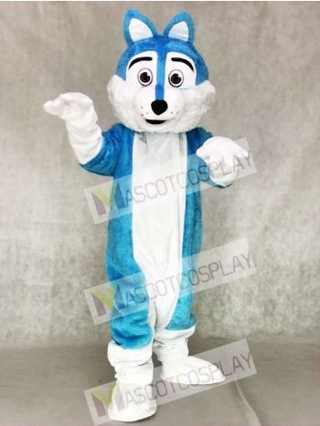 Blue and White Wolf Fursuit Mascot Costumes Animal