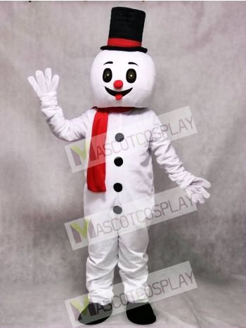 Christmas Xmas Snow Man With Hat Mascot Costume