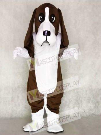 Cute Brown Basset Hound Dog Mascot Costume