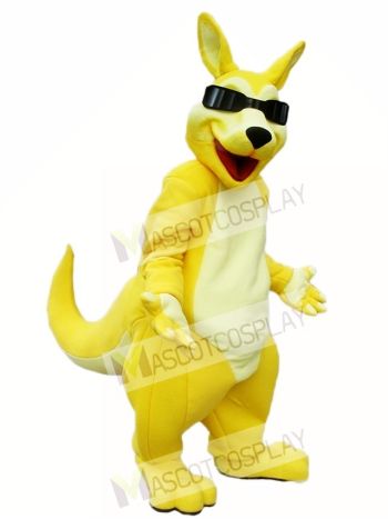 Yellow Kangaroo Roo with Sunglasses Mascot Costumes Animal