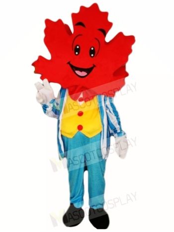 Blue Suit Maple Leaf Mascot Costumes Plant 