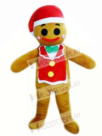 Gingerbread Man Christmas Mascot Costume