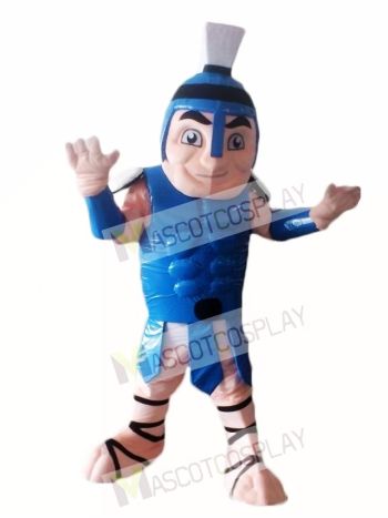 Blue Titan Spartan Trojan Knight Mascot Costume