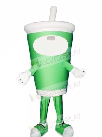 Green Coffee Cup Bottle Mascot Costumes Drink