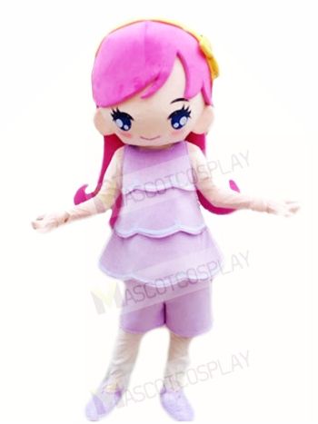 Pink Princess Mascot Costumes Cartoon