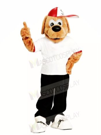 Brown Dog with A Hat Mascot Costumes Animal