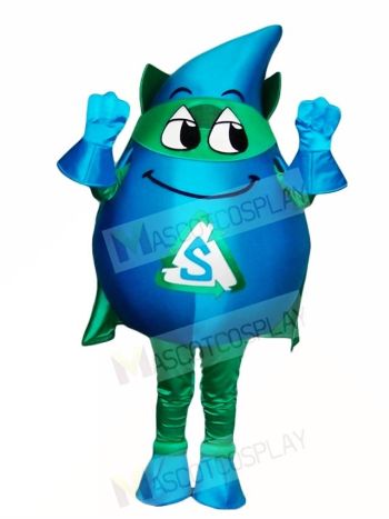 Blue Storm with Green Cloak Mascot Costumes