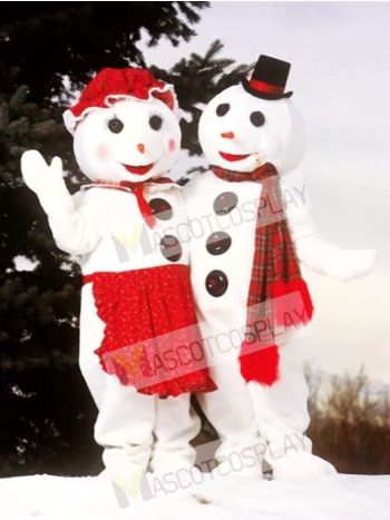 Cute Mrs. Snowman Mascot Costume