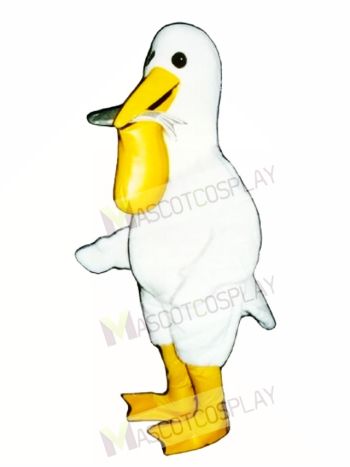 Cute Pelican with Fish Mascot Costume