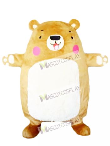 Big Bear Mascot Costume Tan Bear Animal 
