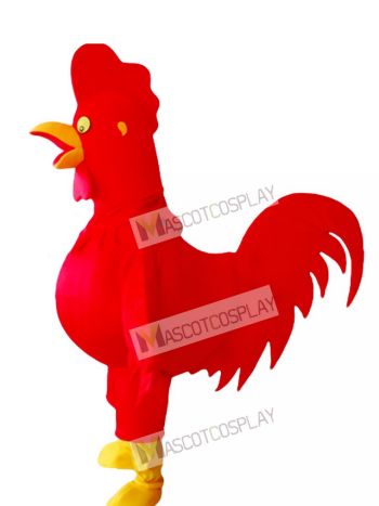 White Cock Rooster Mascot Costume 