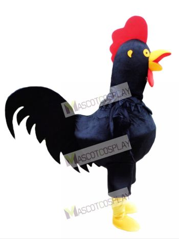 Black Cock Rooster Mascot Costume 