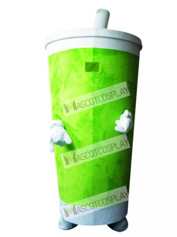 Green Sippy Cup Drinks Tumbler Mascot Costume  