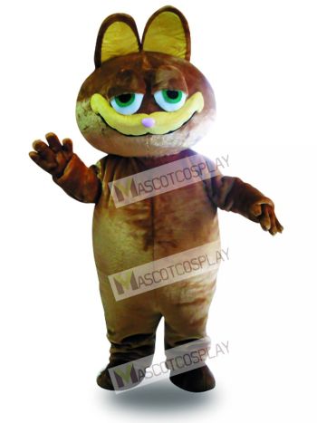Brown Cat Cartoon Mascot Adult Costume
