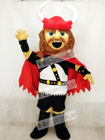 Red Pirate Viking Mascot Costume People 