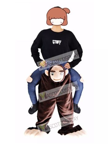 Piggyback Monkey Carry Me Ride Brown Monkey Mascot Costume
