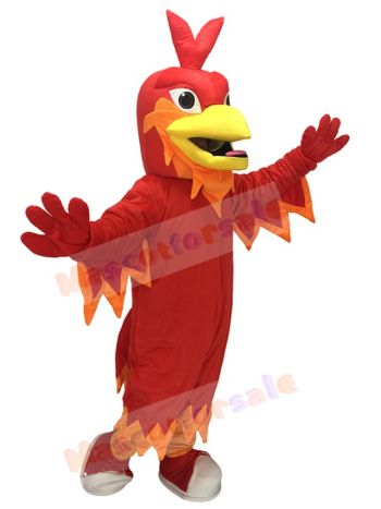 Red Phoenix Mascot Costume