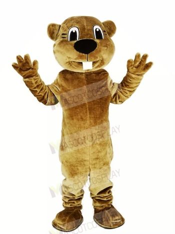 Brown Beaver Mascot Costume Animal Adult