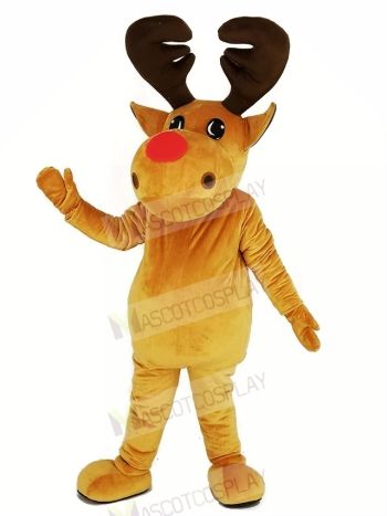 Brown Reindeer Mascot Costume Christmas Xmas