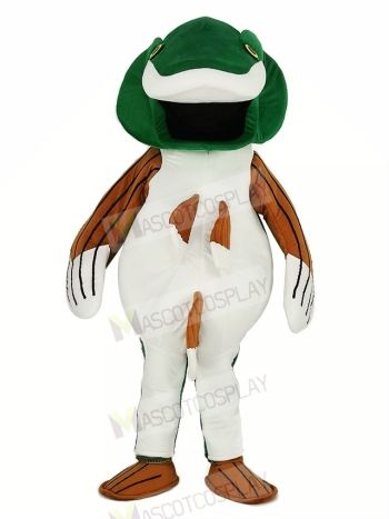 Green Bass Fish Mascot Costume Cartoon