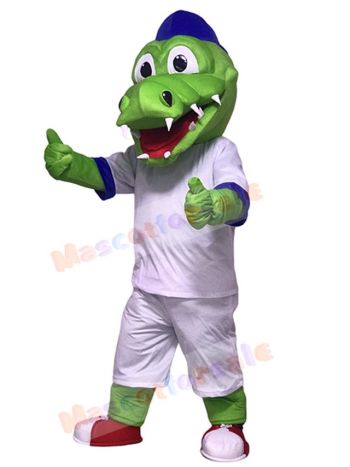 Cute Blue Hat Athlete Crocodile Alligator Mascot Costumes