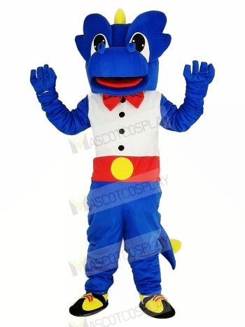 Blue Dragon Mascot Costume Cartoon
