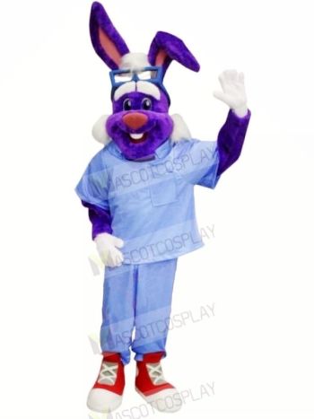 Doctor Rabbit with Blue Shirt Mascot Costumes Animal