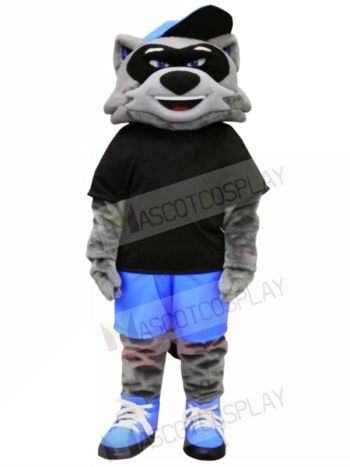 Cool Raccoon with Black T-shirt Mascot Costumes Animal