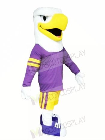 Eagle with Purple Suit Mascot Costumes Animal