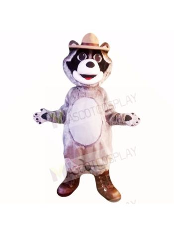 Grey Raccoon with Hat Mascot Costumes Cartoon
