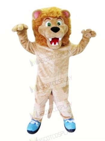 Fierce Lion with Blue Shoes Mascot Costumes Adult	