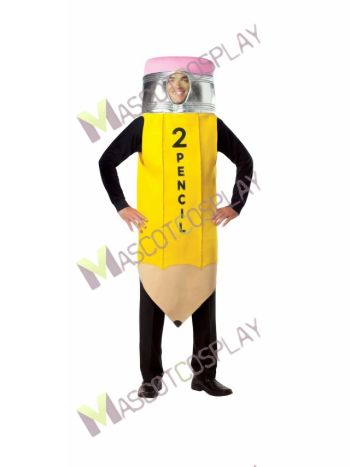 Yellow Pencil Mascot Costume
