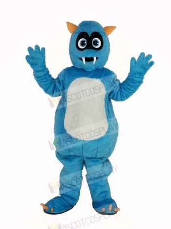 Fluffy Blue Monster Mascot Costume Cartoon