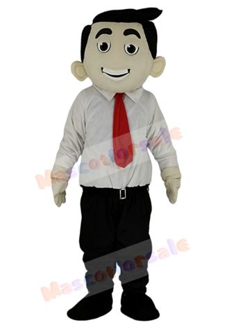 Red Tie Office Boy Business Man Mascot Costumes People