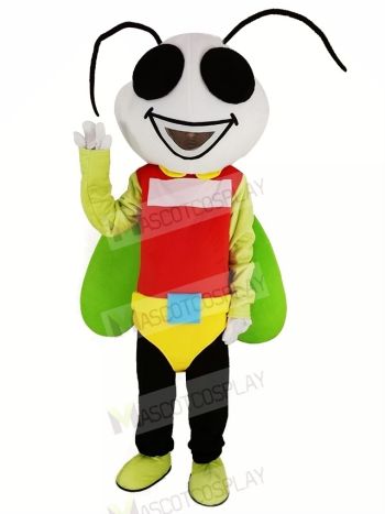 White Head Firefly Mascot Costume Insect