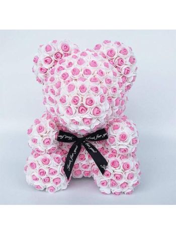 Newstyle Pink Rose Teddy Bear Flower Bear Best Gift for Mother's Day, Valentine's Day, Anniversary, Weddings and Birthday