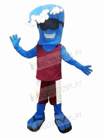 Blue Wave Mascot Costume 